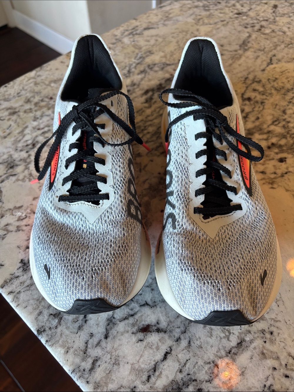 Brooks Women’s Hyperion 2 Running Shoes - White with Black and Orange